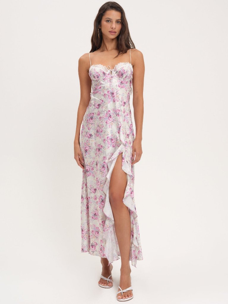 For Love & Lemons Chantelle Maxi Dress Xl / White